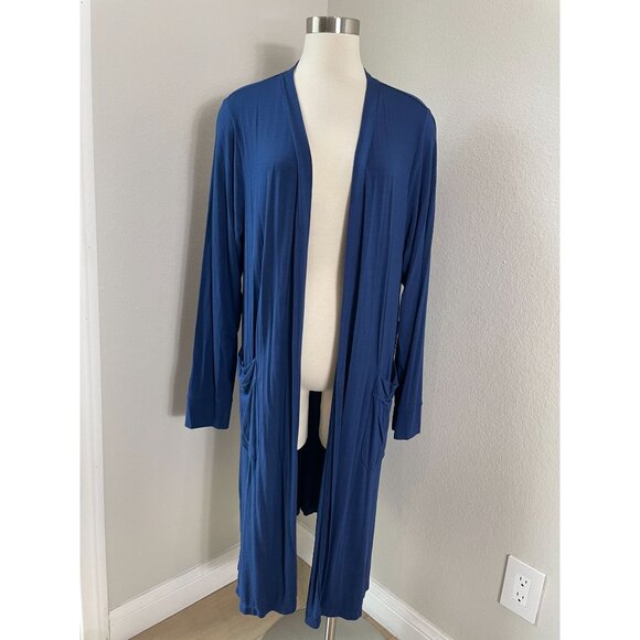 Cuddl Duds Womens XL Open Front Long Cardigan Mid Length Side Button Detail - Picture 1 of 12
